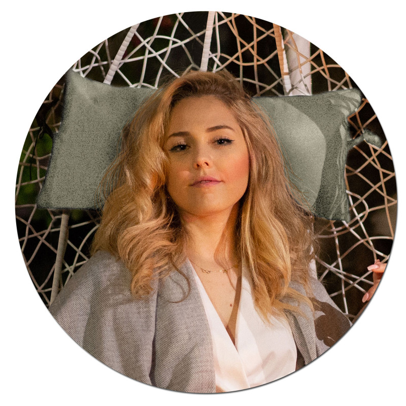 Pakabinamas sodo fotelis Brava baltas + Sofotel pilkos pagalvėlės