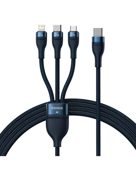 „Flash Series II“ laidas USB-C USB A tipo „iPhone Lightning“ microUSB 100 W 1,5 m mėlynas „Flash Series II“ laidas USB-C USB A tipo „iPhone Lightning“ microUSB 100 W 1,5 m mėlynas