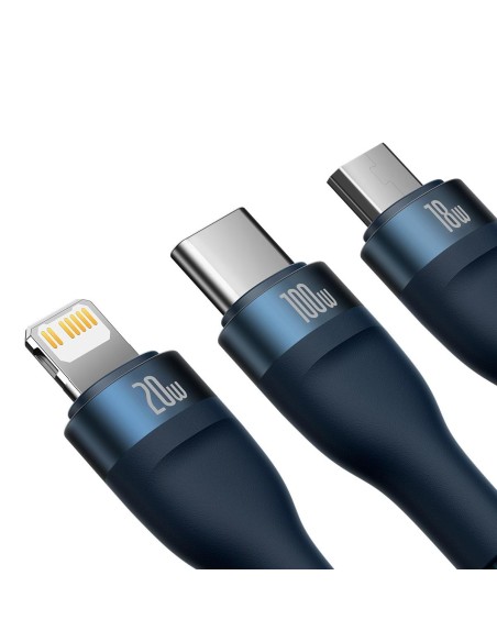 „Flash Series II“ laidas USB-C USB A tipo „iPhone Lightning“ microUSB 100 W 1,5 m mėlynas „Flash Series II“ laidas USB-C USB A tipo „iPhone Lightning“ microUSB 100 W 1,5 m mėlynas