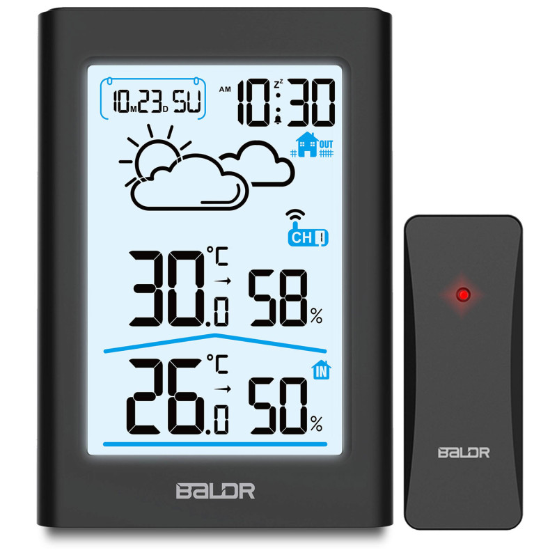 Meteorologinė stotis su ekranu BD-911 juoda