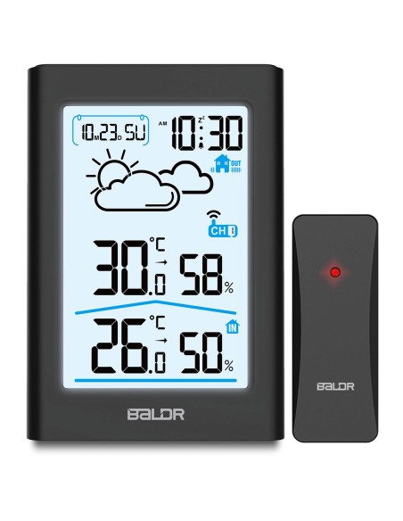 Meteorologinė stotis su ekranu BD-911 juoda Meteorologinė stotis su ekranu BD-911 juoda