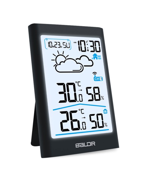 Meteorologinė stotis su ekranu BD-911 juoda Meteorologinė stotis su ekranu BD-911 juoda