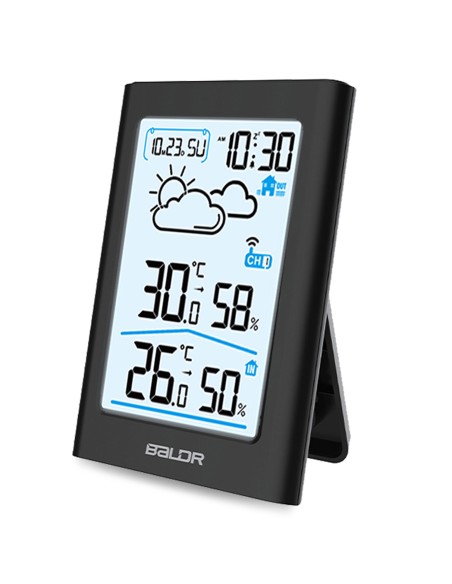 Meteorologinė stotis su ekranu BD-911 juoda Meteorologinė stotis su ekranu BD-911 juoda