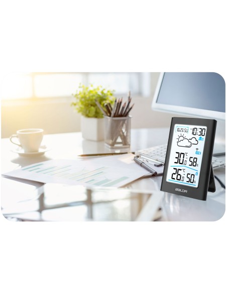 Meteorologinė stotis su ekranu BD-911 juoda Meteorologinė stotis su ekranu BD-911 juoda