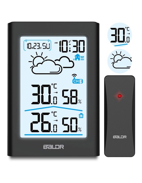 Meteorologinė stotis su ekranu BD-911 juoda Meteorologinė stotis su ekranu BD-911 juoda