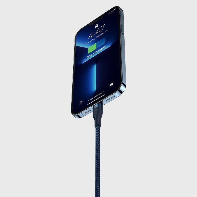 „Flash Series II“ laidas USB-C USB A tipo „iPhone Lightning“ microUSB 100 W 1,5 m mėlynas