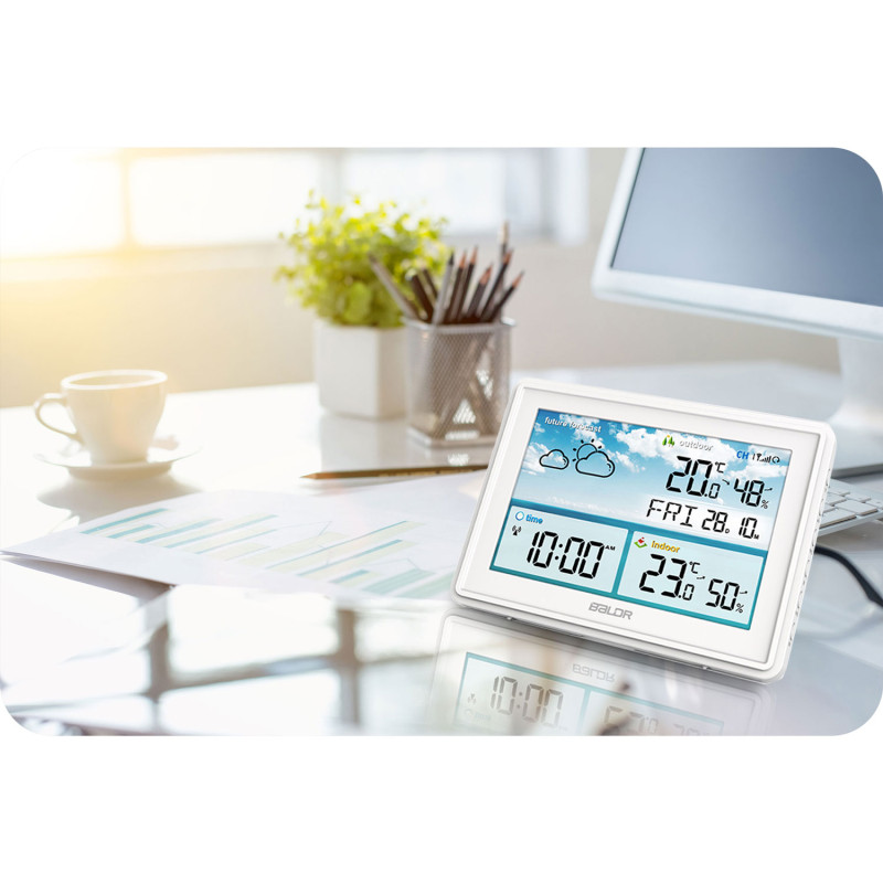 Meteorologinė stotis su ekranu BD-909 balta