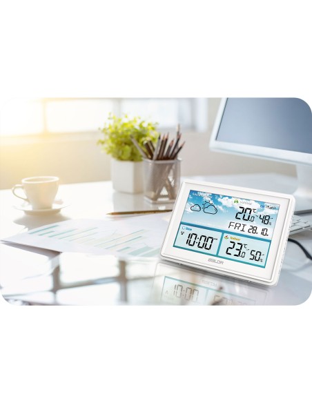 Meteorologinė stotis su ekranu BD-909 balta Meteorologinė stotis su ekranu BD-909 balta