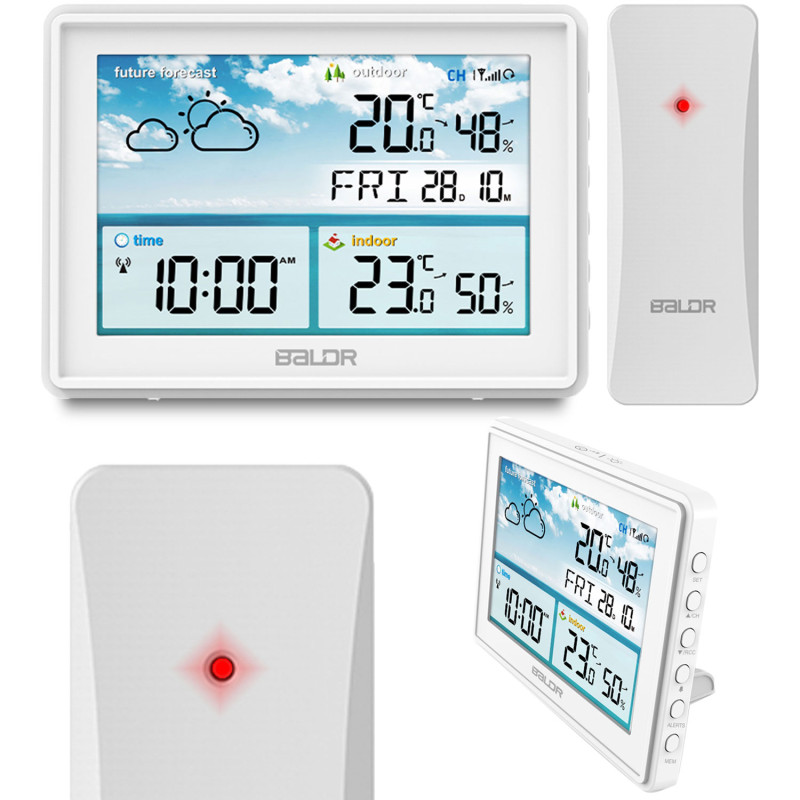 Meteorologinė stotis su ekranu BD-909 balta