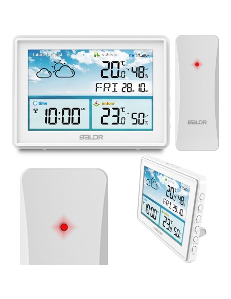 Meteorologinė stotis su ekranu BD-909 balta Meteorologinė stotis su ekranu BD-909 balta