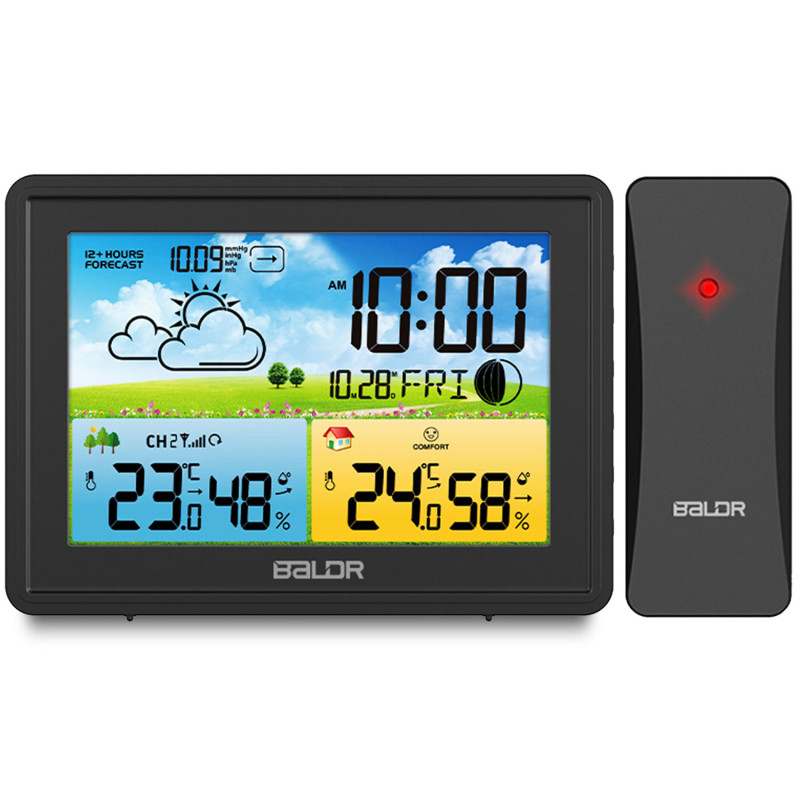 Meteorologinė stotis su ekranu BD-908 juoda