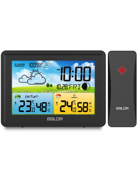 Meteorologinė stotis su ekranu BD-908 juoda Meteorologinė stotis su ekranu BD-908 juoda