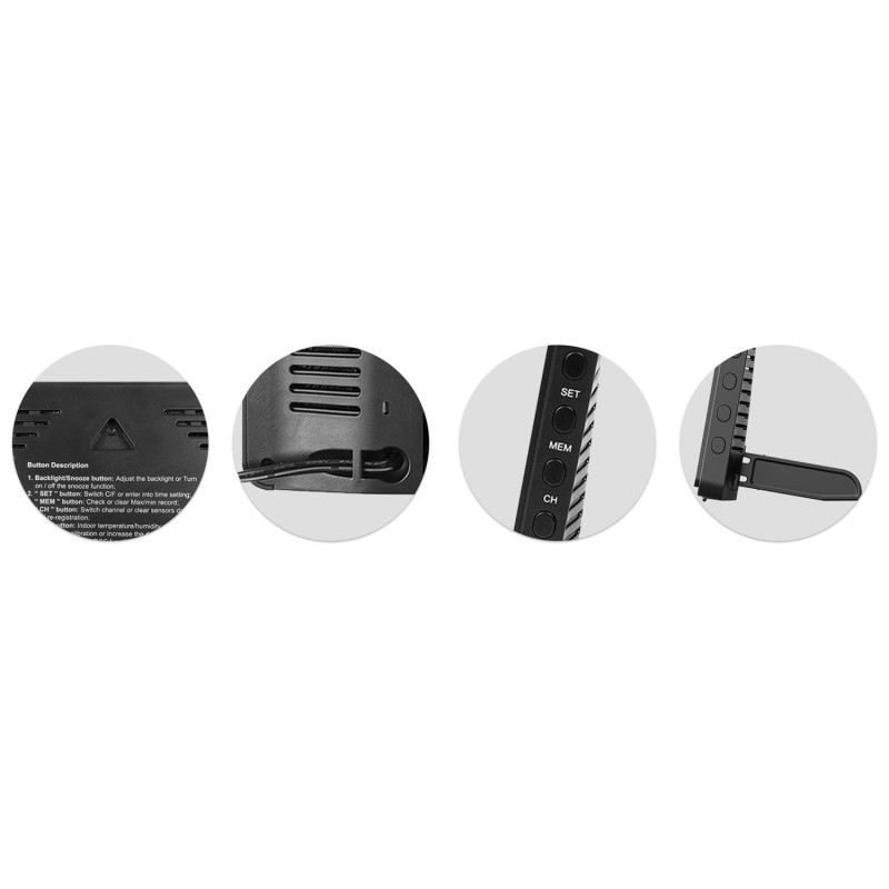 Meteorologinė stotis su ekranu BD-908 juoda