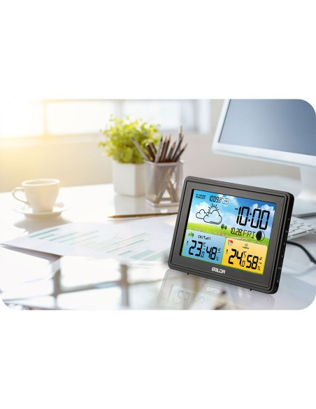 Meteorologinė stotis su ekranu BD-908 juoda Meteorologinė stotis su ekranu BD-908 juoda