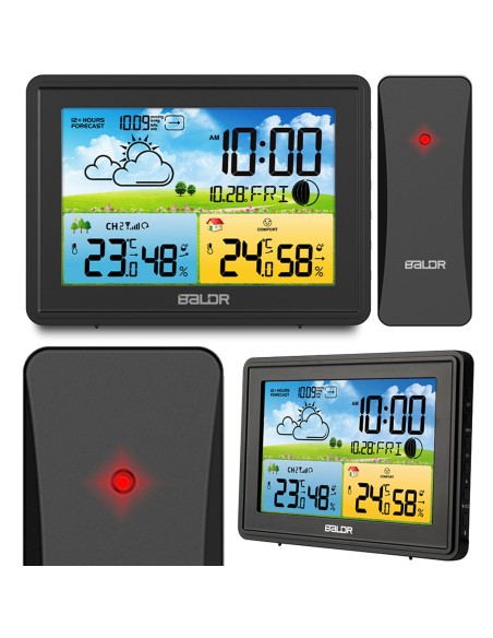 Meteorologinė stotis su ekranu BD-908 juoda Meteorologinė stotis su ekranu BD-908 juoda
