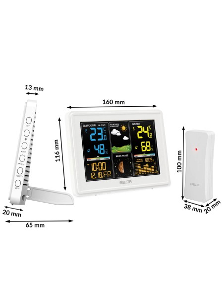 Meteorologinė stotis su ekranu BD-907 balta Meteorologinė stotis su ekranu BD-907 balta