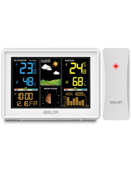 Meteorologinė stotis su ekranu BD-907 balta Meteorologinė stotis su ekranu BD-907 balta