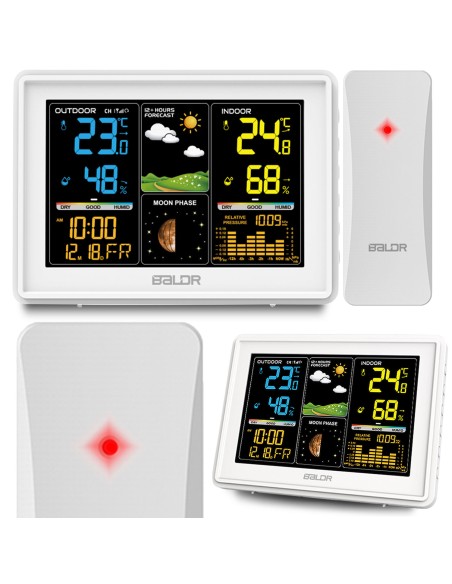 Meteorologinė stotis su ekranu BD-907 balta Meteorologinė stotis su ekranu BD-907 balta