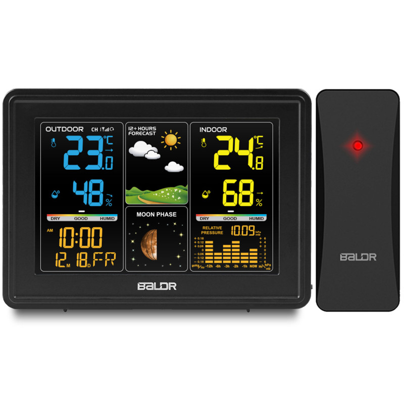 Meteorologinė stotis su ekranu BD-907 juoda