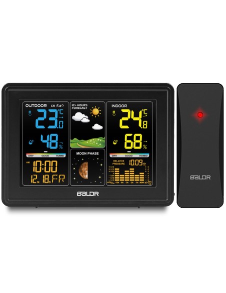 Meteorologinė stotis su ekranu BD-907 juoda Meteorologinė stotis su ekranu BD-907 juoda