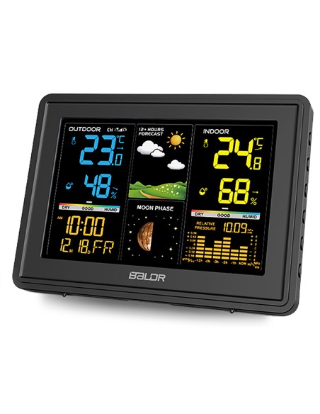 Meteorologinė stotis su ekranu BD-907 juoda Meteorologinė stotis su ekranu BD-907 juoda