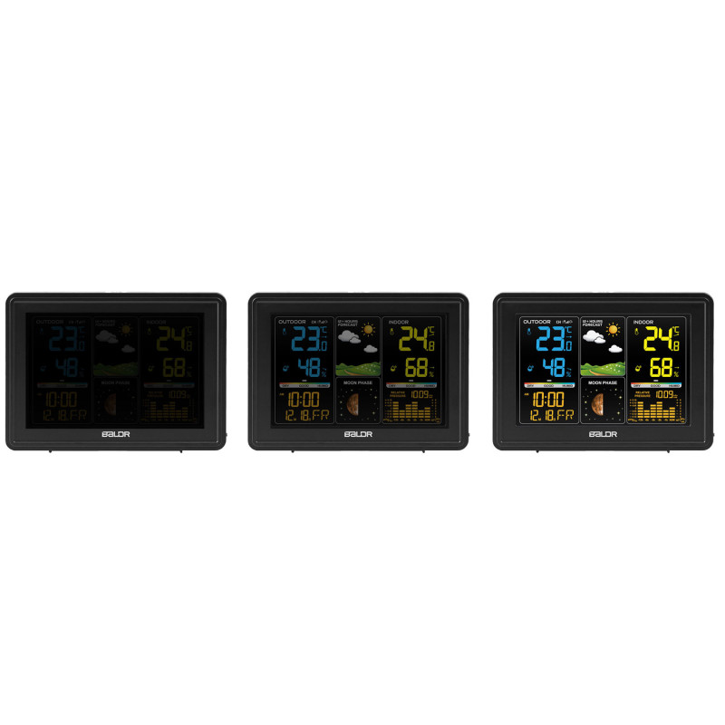 Meteorologinė stotis su ekranu BD-907 juoda