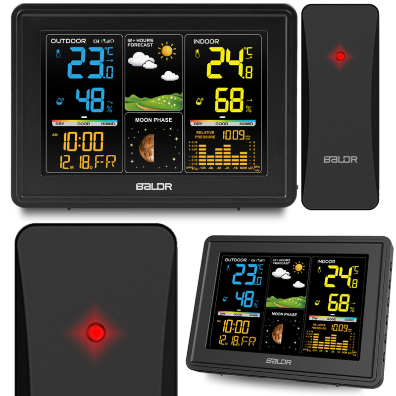 Meteorologinė stotis su ekranu BD-907 juoda