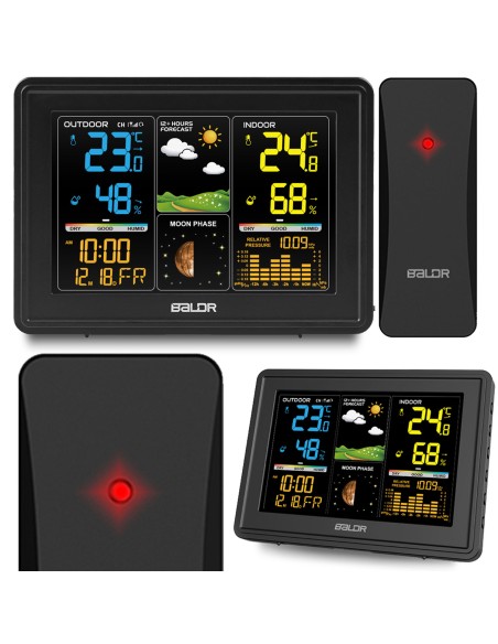 Meteorologinė stotis su ekranu BD-907 juoda Meteorologinė stotis su ekranu BD-907 juoda