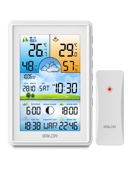 Meteorologinė stotis su ekranu BD-906 balta Meteorologinė stotis su ekranu BD-906 balta