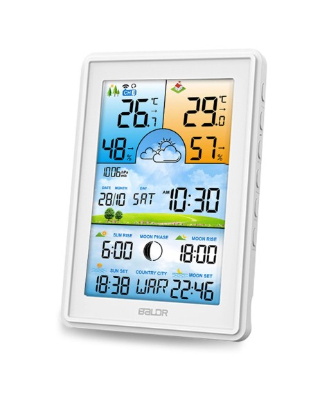 Meteorologinė stotis su ekranu BD-906 balta Meteorologinė stotis su ekranu BD-906 balta