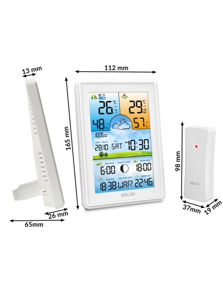 Meteorologinė stotis su ekranu BD-906 balta Meteorologinė stotis su ekranu BD-906 balta