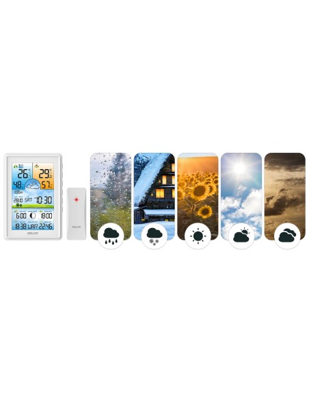 Meteorologinė stotis su ekranu BD-906 balta Meteorologinė stotis su ekranu BD-906 balta