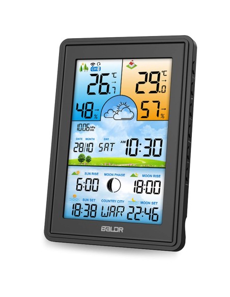 Meteorologinė stotis su ekranu BD-906 juoda Meteorologinė stotis su ekranu BD-906 juoda