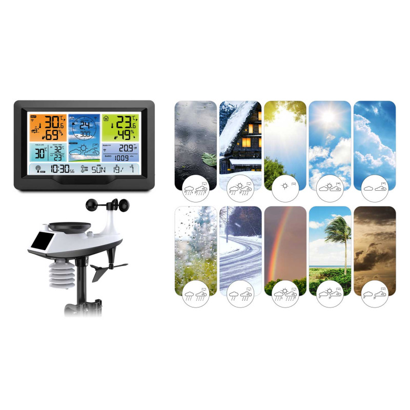 Meteorologinė stotis su ekranu BD-905 grafitas