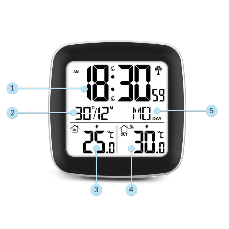 Meteorologinė stotis su ekranu BD-903 sidabras