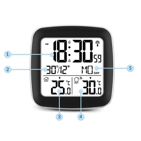 Meteorologinė stotis su ekranu BD-903 sidabras