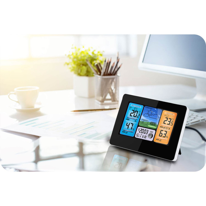 Meteorologinė stotis su ekranu BD-902 juoda