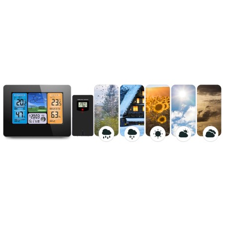 Meteorologinė stotis su ekranu BD-902 juoda