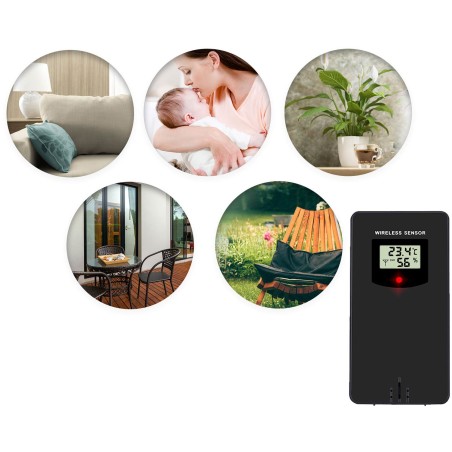 Meteorologinė stotis su ekranu BD-901 juoda Meteorologinė stotis su ekranu BD-901 juoda