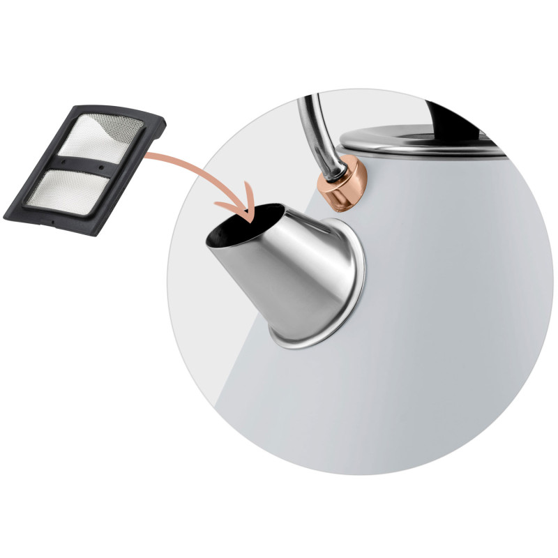 Elektrinis virdulys su termometru 1,7L BD-701 pilka