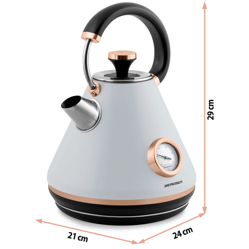 Elektrinis virdulys su termometru 1,7L BD-701 pilka