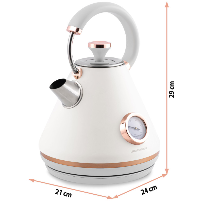 Elektrinis virdulys su termometru 1,7L BD-701 baltas