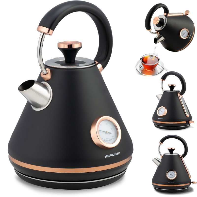 Elektrinis virdulys su termometru 1,7L BD-701 juodas Elektrinis virdulys su termometru 1,7L BD-701 juodas