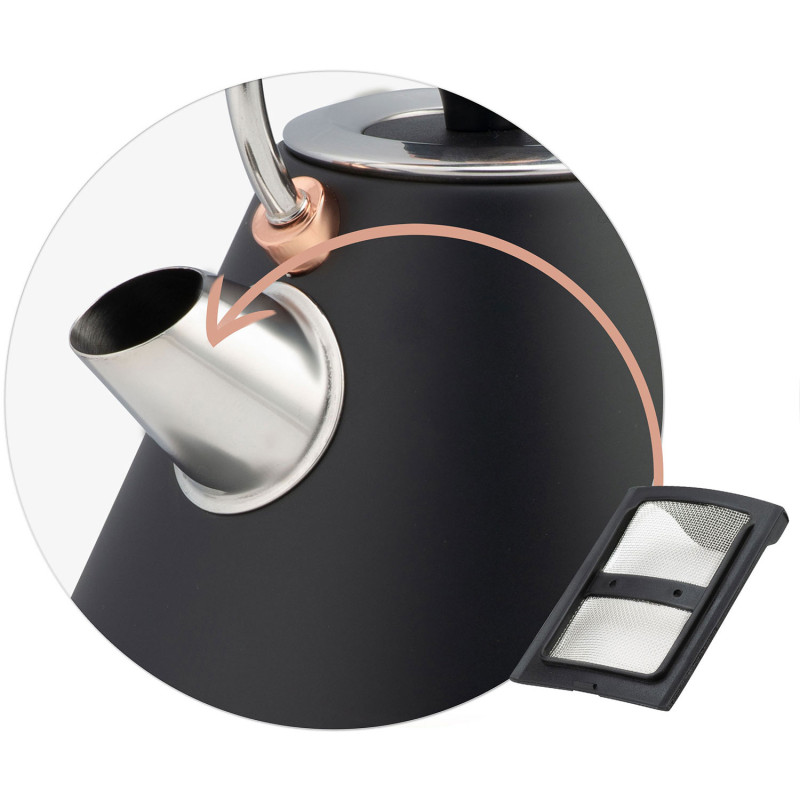 Elektrinis virdulys su termometru 1,7L BD-701 juodas