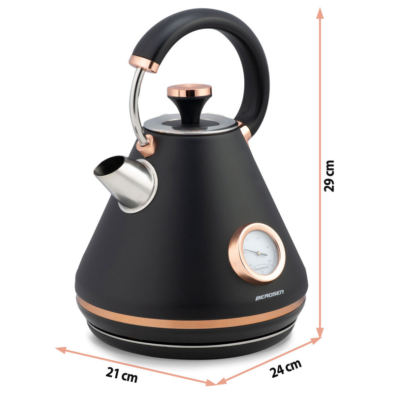 Elektrinis virdulys su termometru 1,7L BD-701 juodas