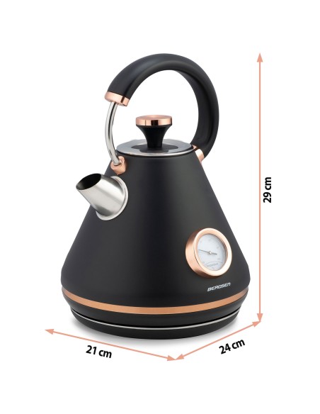 Elektrinis virdulys su termometru 1,7L BD-701 juodas Elektrinis virdulys su termometru 1,7L BD-701 juodas