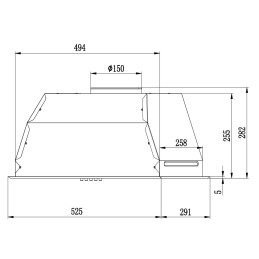 Įmontuojamas gartraukis 52 cm Berdsen BT-232 juodas