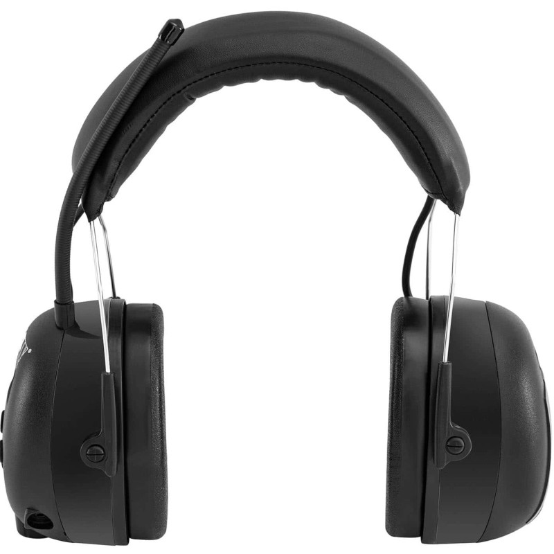 Ausinės, izoliuojančios garsą, aktyvūs apsauginiai trukdžiai su AUX MP3 Bluetooth radiju - juodos spalvos