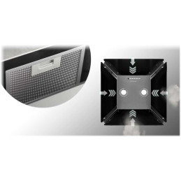 Pakabinamas stiklinis virtuvės gaubtas 60cm juodas BT-222