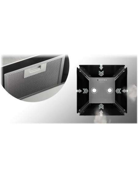 Pakabinamas stiklinis virtuvės gaubtas 60cm juodas BT-222 Pakabinamas stiklinis virtuvės gaubtas 60cm juodas BT-222